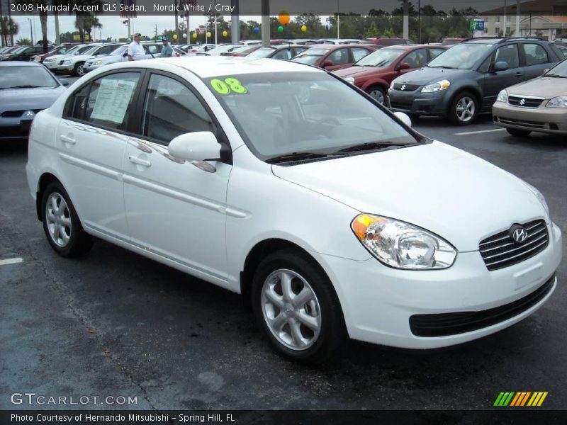 Nordic White / Gray 2008 Hyundai Accent GLS Sedan