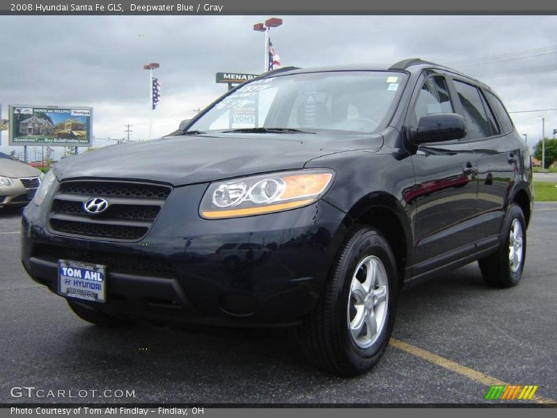 Deepwater Blue / Gray 2008 Hyundai Santa Fe GLS