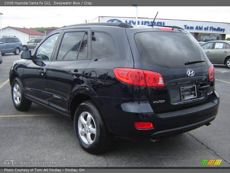 Deepwater Blue / Gray 2008 Hyundai Santa Fe GLS