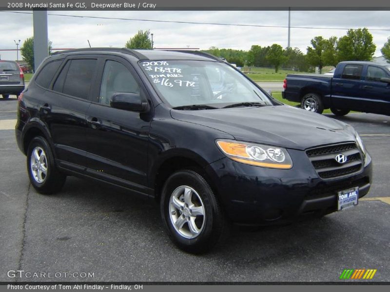 Deepwater Blue / Gray 2008 Hyundai Santa Fe GLS