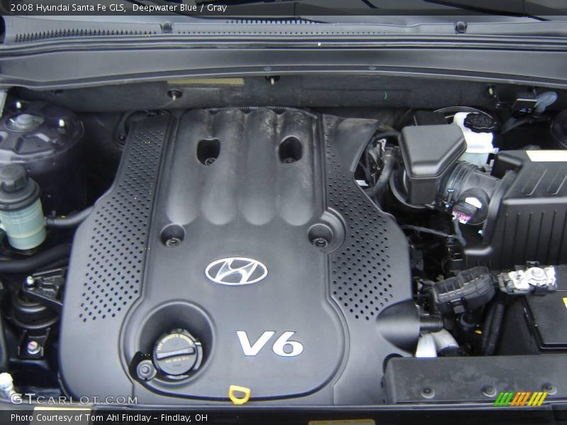 Deepwater Blue / Gray 2008 Hyundai Santa Fe GLS