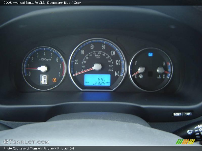 Deepwater Blue / Gray 2008 Hyundai Santa Fe GLS