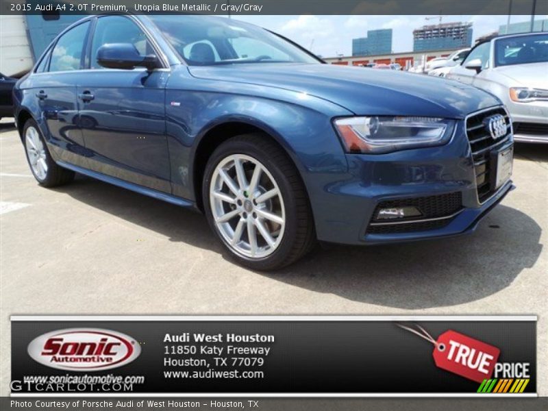 Utopia Blue Metallic / Gray/Gray 2015 Audi A4 2.0T Premium
