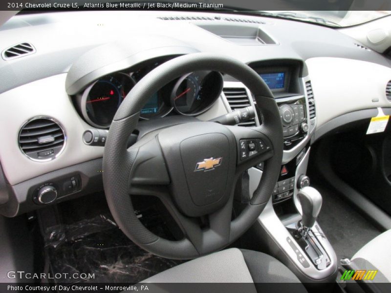 Atlantis Blue Metallic / Jet Black/Medium Titanium 2014 Chevrolet Cruze LS