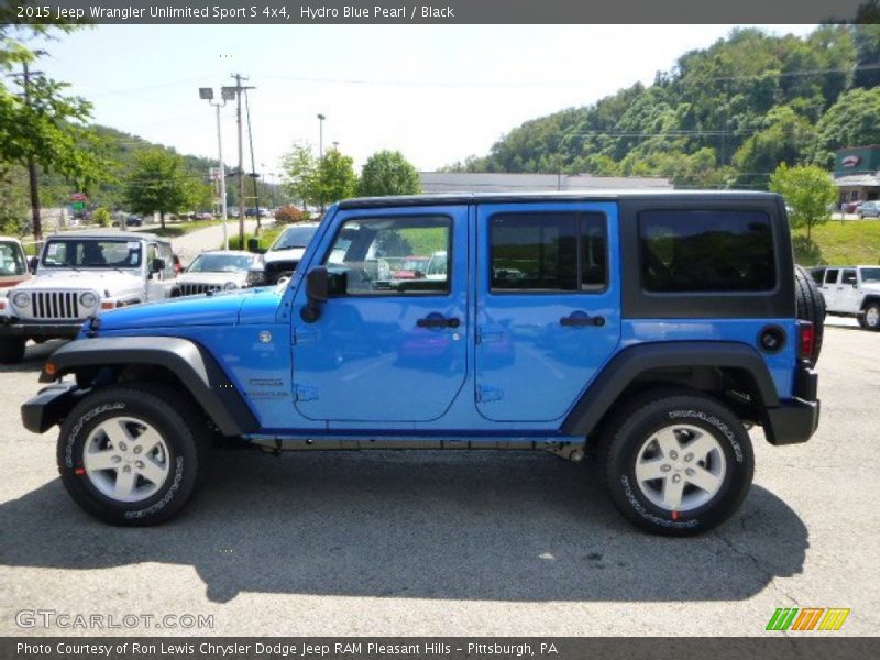 Hydro Blue Pearl / Black 2015 Jeep Wrangler Unlimited Sport S 4x4