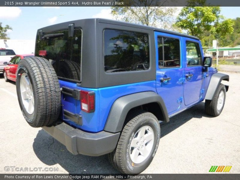 Hydro Blue Pearl / Black 2015 Jeep Wrangler Unlimited Sport S 4x4