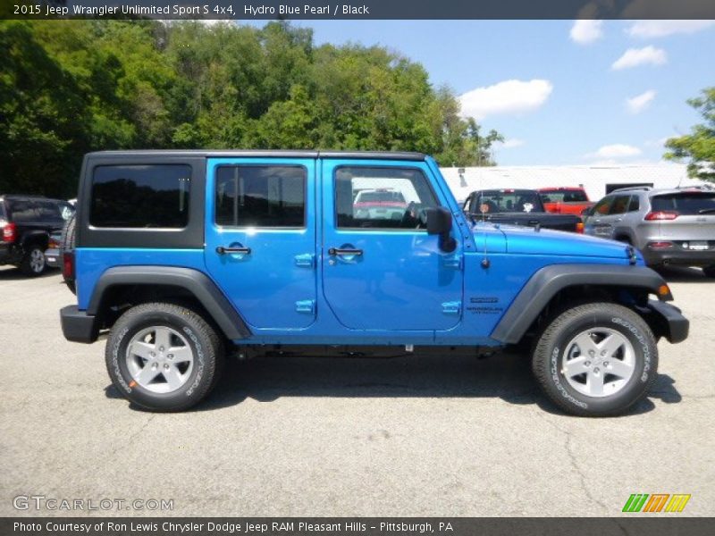 Hydro Blue Pearl / Black 2015 Jeep Wrangler Unlimited Sport S 4x4