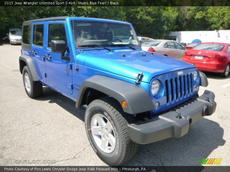 Hydro Blue Pearl / Black 2015 Jeep Wrangler Unlimited Sport S 4x4