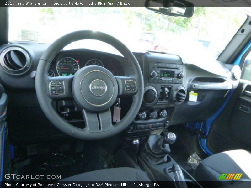 Hydro Blue Pearl / Black 2015 Jeep Wrangler Unlimited Sport S 4x4