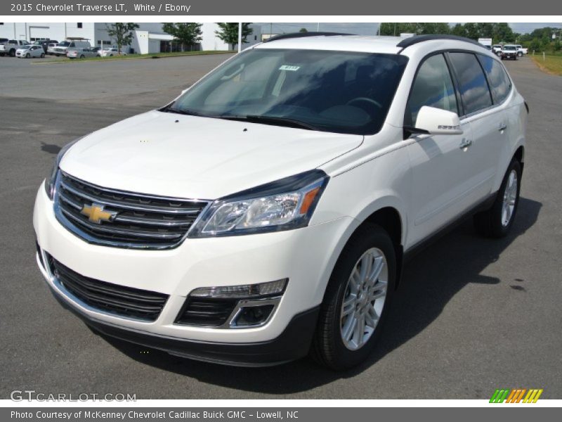 White / Ebony 2015 Chevrolet Traverse LT