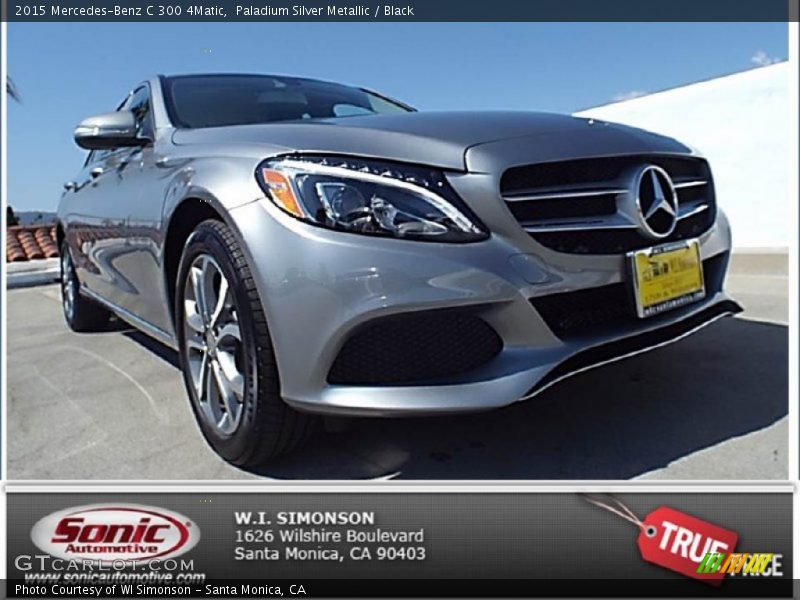 Paladium Silver Metallic / Black 2015 Mercedes-Benz C 300 4Matic