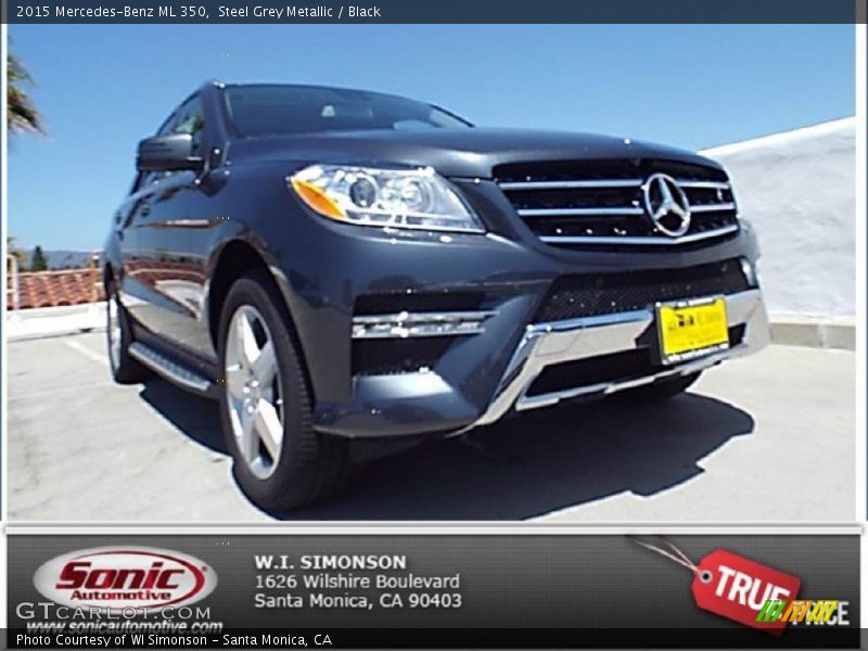 Steel Grey Metallic / Black 2015 Mercedes-Benz ML 350