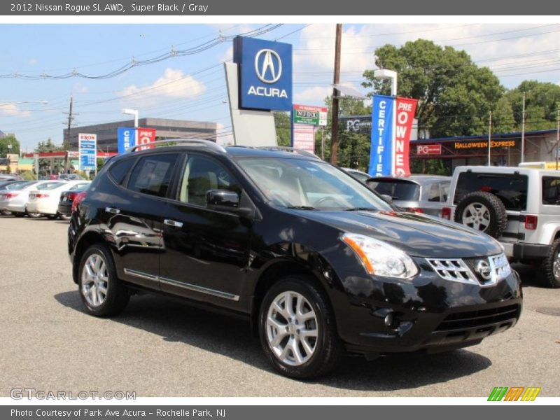 Super Black / Gray 2012 Nissan Rogue SL AWD