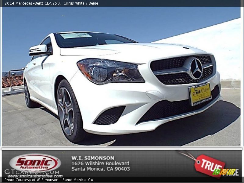 Cirrus White / Beige 2014 Mercedes-Benz CLA 250