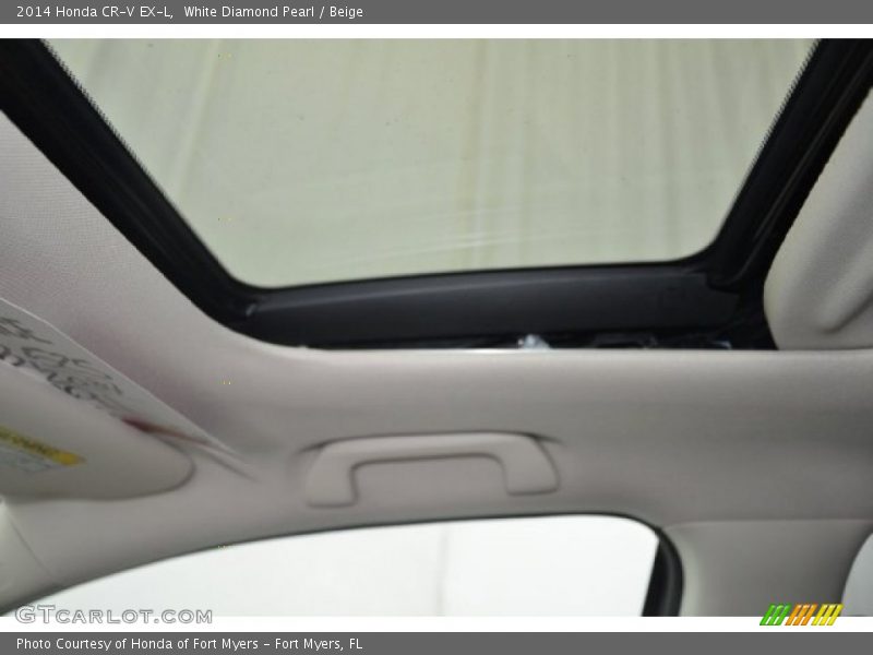 White Diamond Pearl / Beige 2014 Honda CR-V EX-L