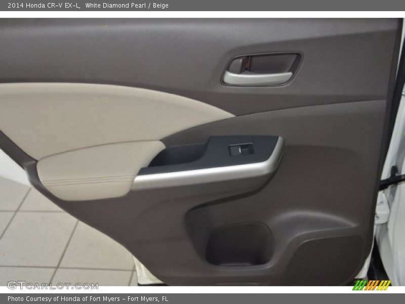 White Diamond Pearl / Beige 2014 Honda CR-V EX-L