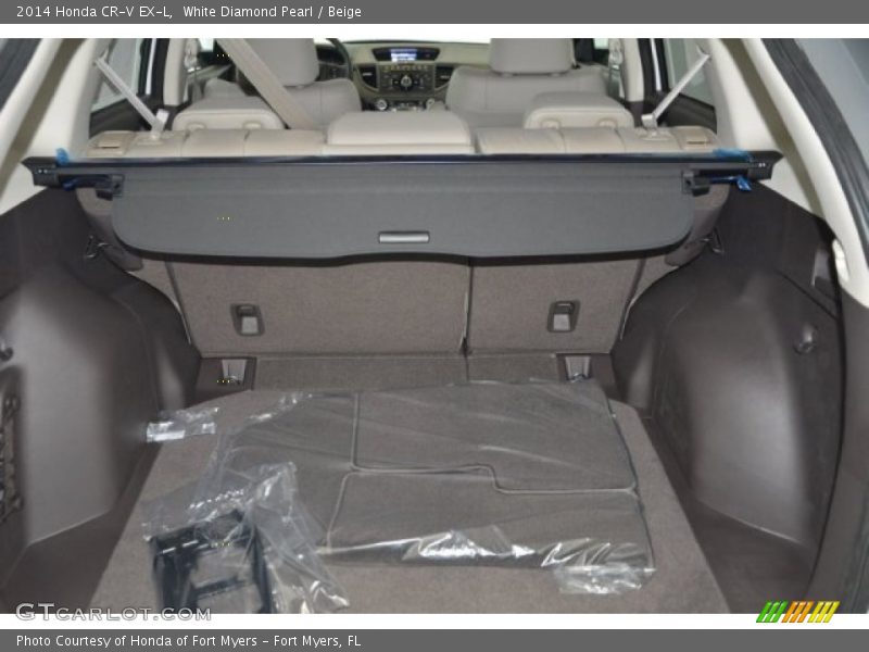 White Diamond Pearl / Beige 2014 Honda CR-V EX-L