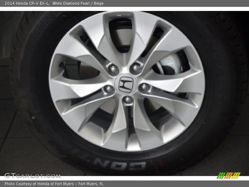 White Diamond Pearl / Beige 2014 Honda CR-V EX-L