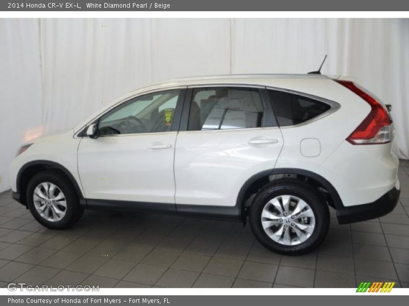 White Diamond Pearl / Beige 2014 Honda CR-V EX-L
