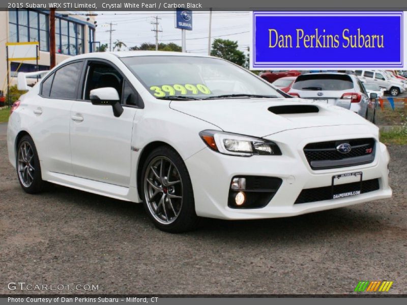 Crystal White Pearl / Carbon Black 2015 Subaru WRX STI Limited