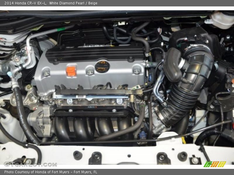 White Diamond Pearl / Beige 2014 Honda CR-V EX-L