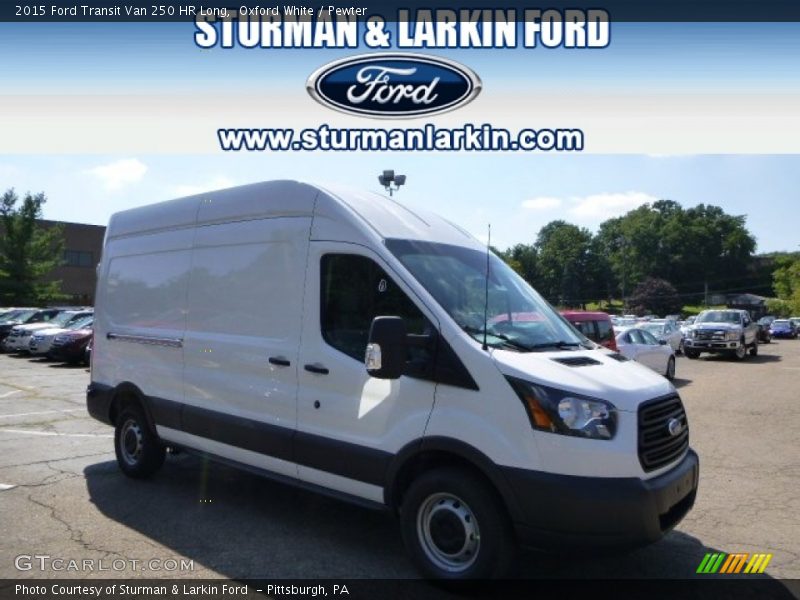 Oxford White / Pewter 2015 Ford Transit Van 250 HR Long