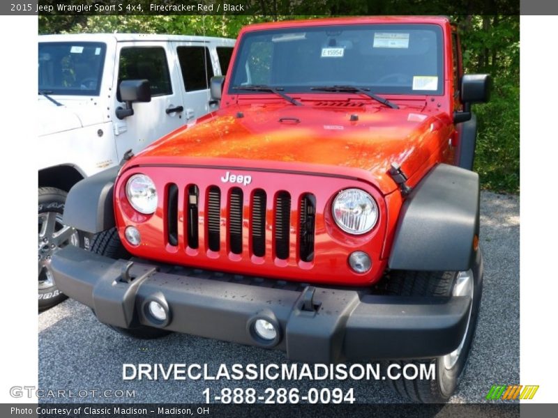 Firecracker Red / Black 2015 Jeep Wrangler Sport S 4x4
