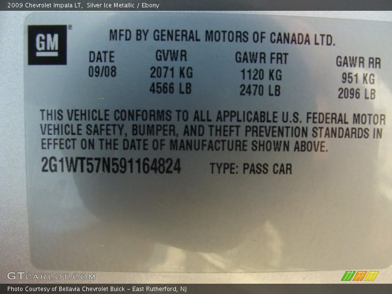 Silver Ice Metallic / Ebony 2009 Chevrolet Impala LT