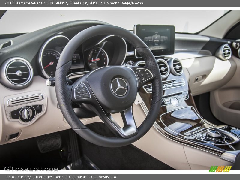 Steel Grey Metallic / Almond Beige/Mocha 2015 Mercedes-Benz C 300 4Matic