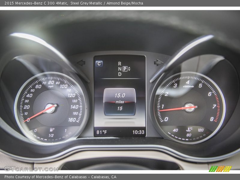 Steel Grey Metallic / Almond Beige/Mocha 2015 Mercedes-Benz C 300 4Matic