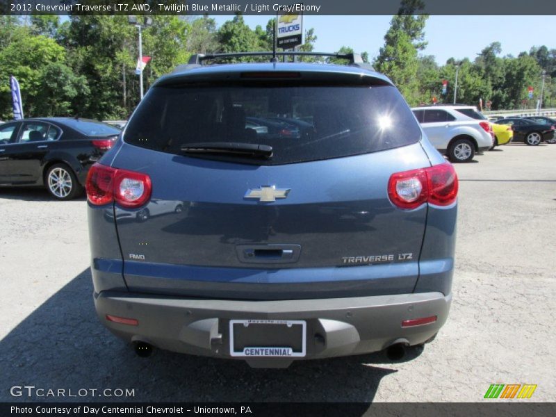 Twilight Blue Metallic / Light Gray/Ebony 2012 Chevrolet Traverse LTZ AWD