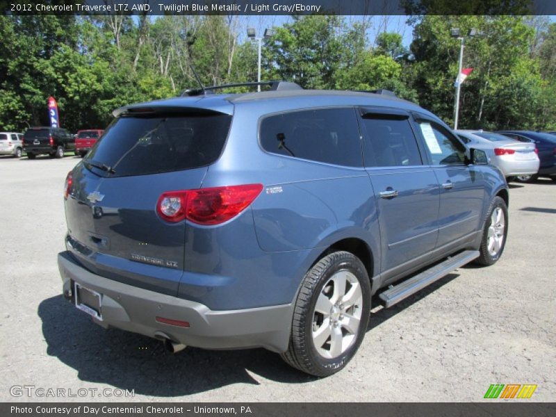 Twilight Blue Metallic / Light Gray/Ebony 2012 Chevrolet Traverse LTZ AWD