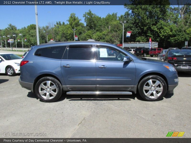 Twilight Blue Metallic / Light Gray/Ebony 2012 Chevrolet Traverse LTZ AWD
