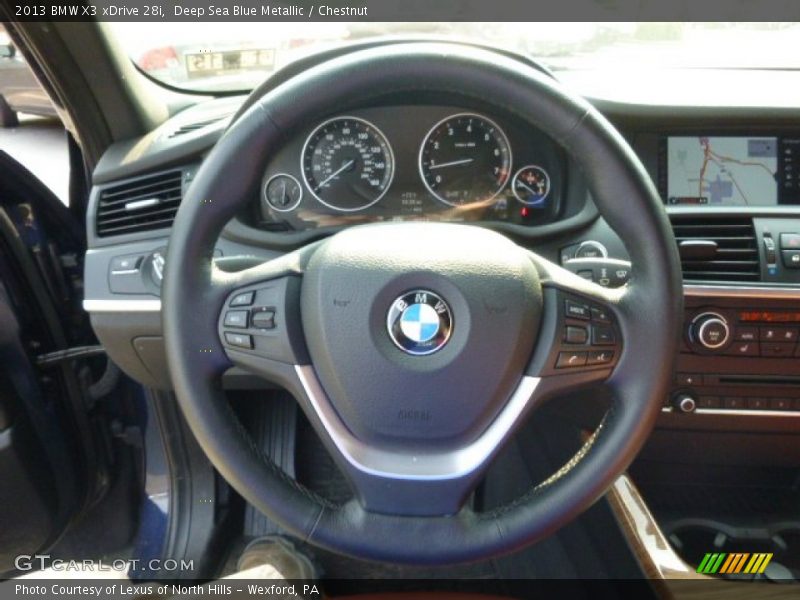 Deep Sea Blue Metallic / Chestnut 2013 BMW X3 xDrive 28i