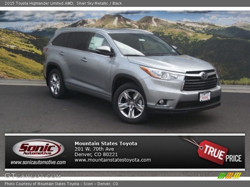 Silver Sky Metallic / Black 2015 Toyota Highlander Limited AWD