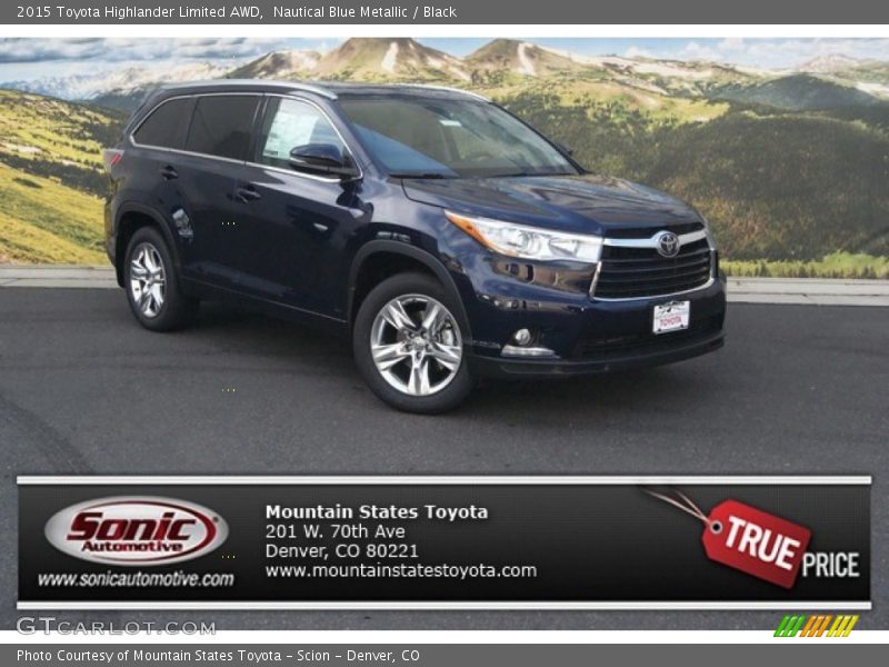 Nautical Blue Metallic / Black 2015 Toyota Highlander Limited AWD