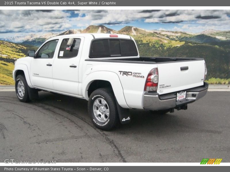 Super White / Graphite 2015 Toyota Tacoma V6 Double Cab 4x4