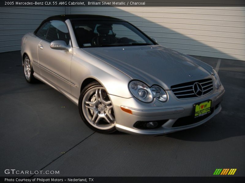 Brilliant Silver Metallic / Charcoal 2005 Mercedes-Benz CLK 55 AMG Cabriolet