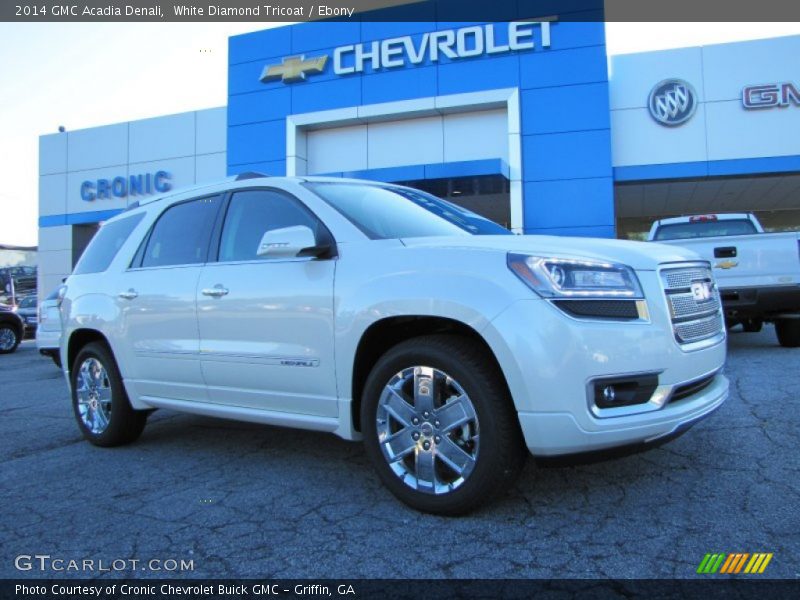 White Diamond Tricoat / Ebony 2014 GMC Acadia Denali