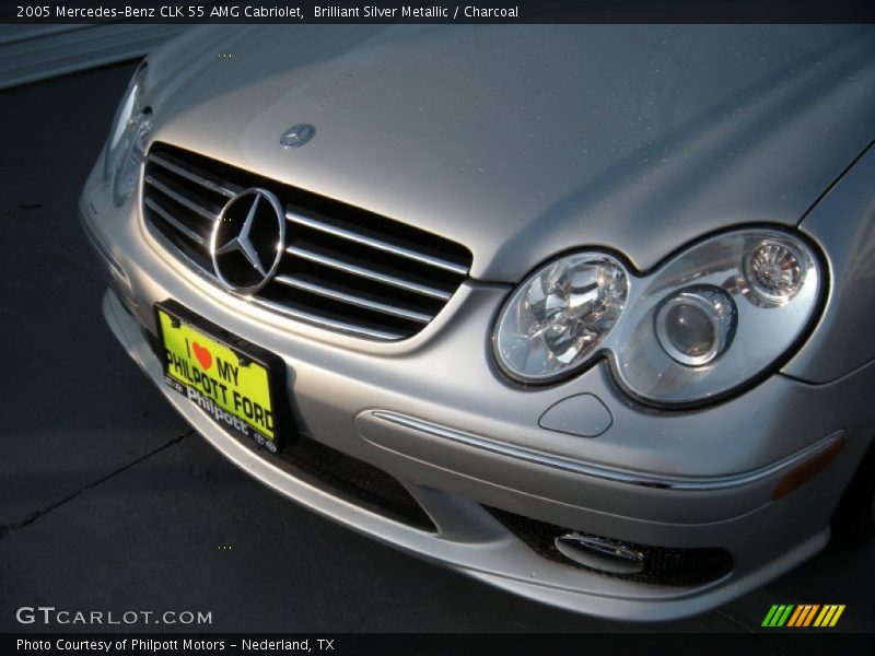 Brilliant Silver Metallic / Charcoal 2005 Mercedes-Benz CLK 55 AMG Cabriolet