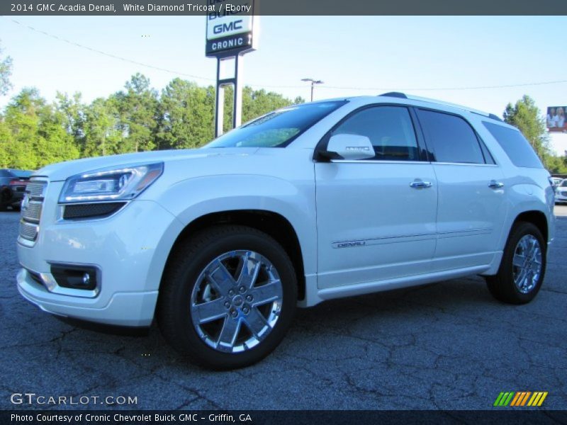 White Diamond Tricoat / Ebony 2014 GMC Acadia Denali