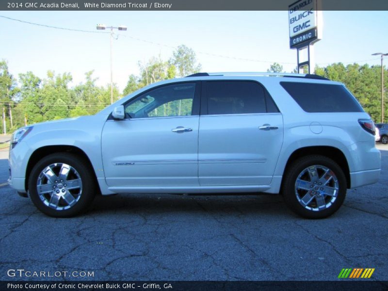 White Diamond Tricoat / Ebony 2014 GMC Acadia Denali