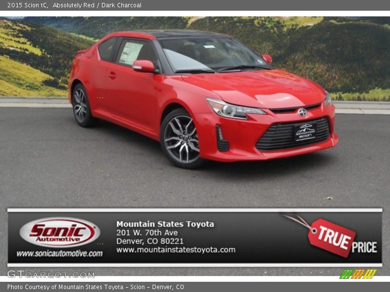 Absolutely Red / Dark Charcoal 2015 Scion tC