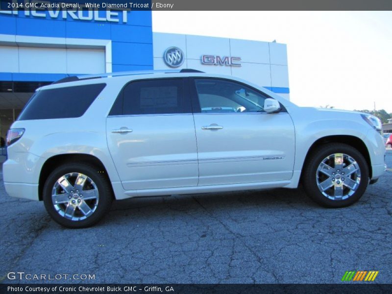 White Diamond Tricoat / Ebony 2014 GMC Acadia Denali