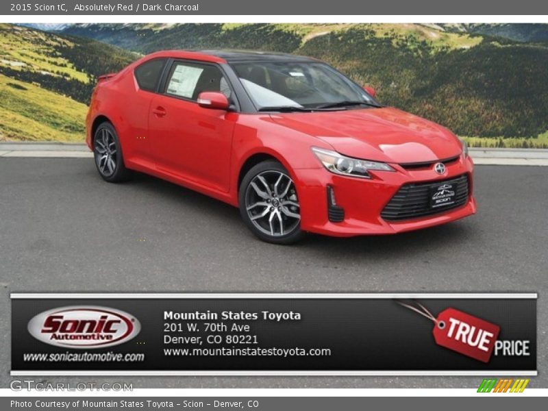 Absolutely Red / Dark Charcoal 2015 Scion tC