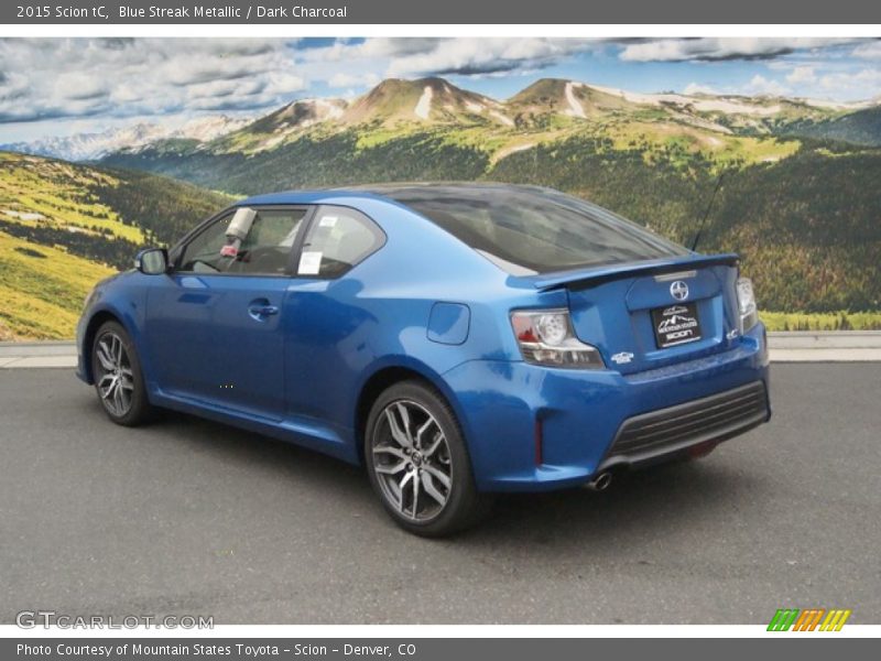 Blue Streak Metallic / Dark Charcoal 2015 Scion tC