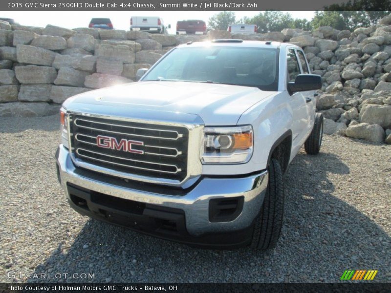 Summit White / Jet Black/Dark Ash 2015 GMC Sierra 2500HD Double Cab 4x4 Chassis