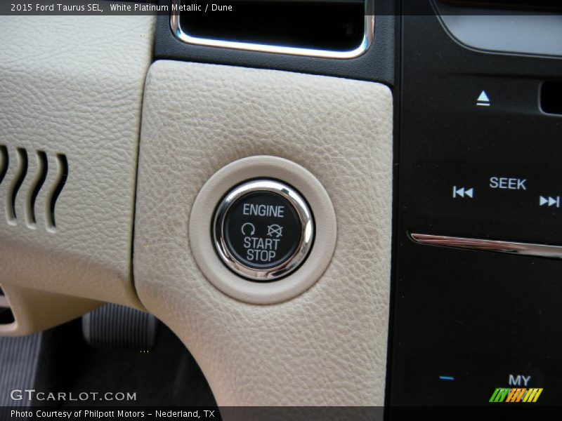 White Platinum Metallic / Dune 2015 Ford Taurus SEL