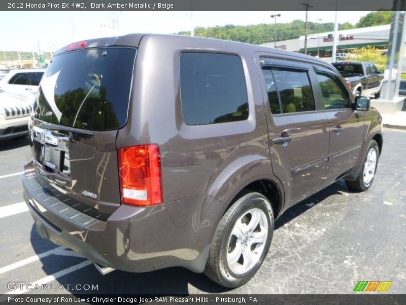 Dark Amber Metallic / Beige 2012 Honda Pilot EX 4WD