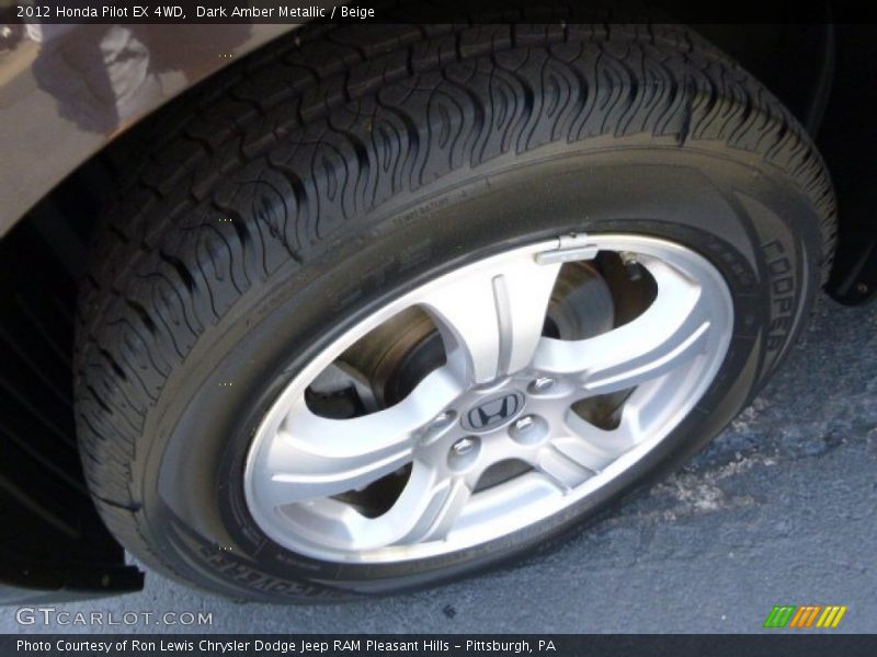 Dark Amber Metallic / Beige 2012 Honda Pilot EX 4WD